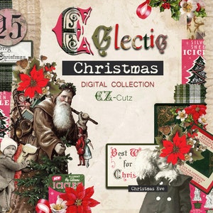 Digital Die Cuts - Ephemera &quot;Eclectic Christmas EZ CUTZ&quot; - Digital Christmas Ephemera