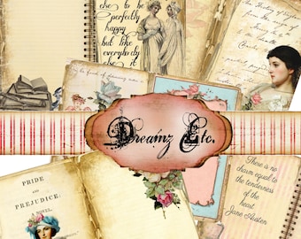 Jane's Journal - Digital Paper - Digital Journal/Mini-Album Kit "Jane's Journal" - Kit Paper Pack 1, Scrapbooking, Journals, Card Making