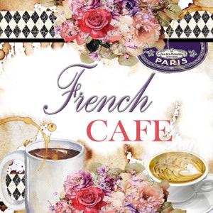 Digital Paper Journal Kit &quot;French Cafe Paper Pack 1