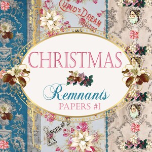 Christams Paper Digital Journal Kit &quot;Christmas Remnants&quot; -  Christmas Paper Pack 1
