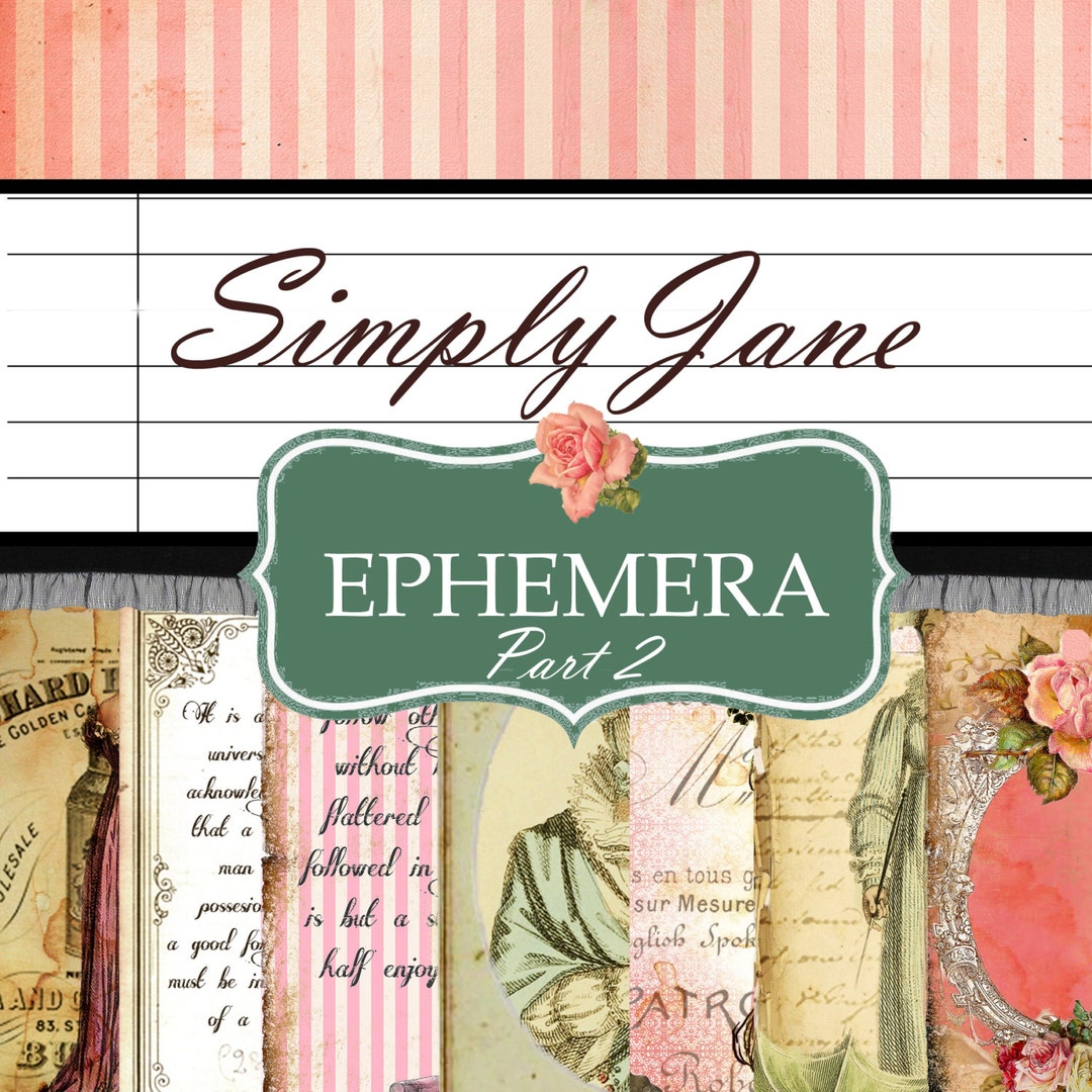 Digital Paper "simply Jane - PART 2 " Digital Ephemera Pack 2- Journal ...
