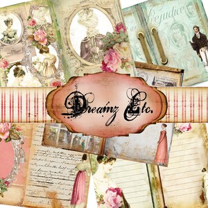 Digital Paper - Digital Journal Kit &quot;Jane&#39;s Journal&quot; - Kit Paper Pack 2, Great for Scrapbooking, Journals, Card Making - Jane Austen Theme