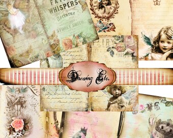 Digital Journal/Mini-Album Kit "Fairy Whispers" - Kit Paper Pack 1, Great for Scrapbooking, Journals, Card Making and Mixed Media Projects