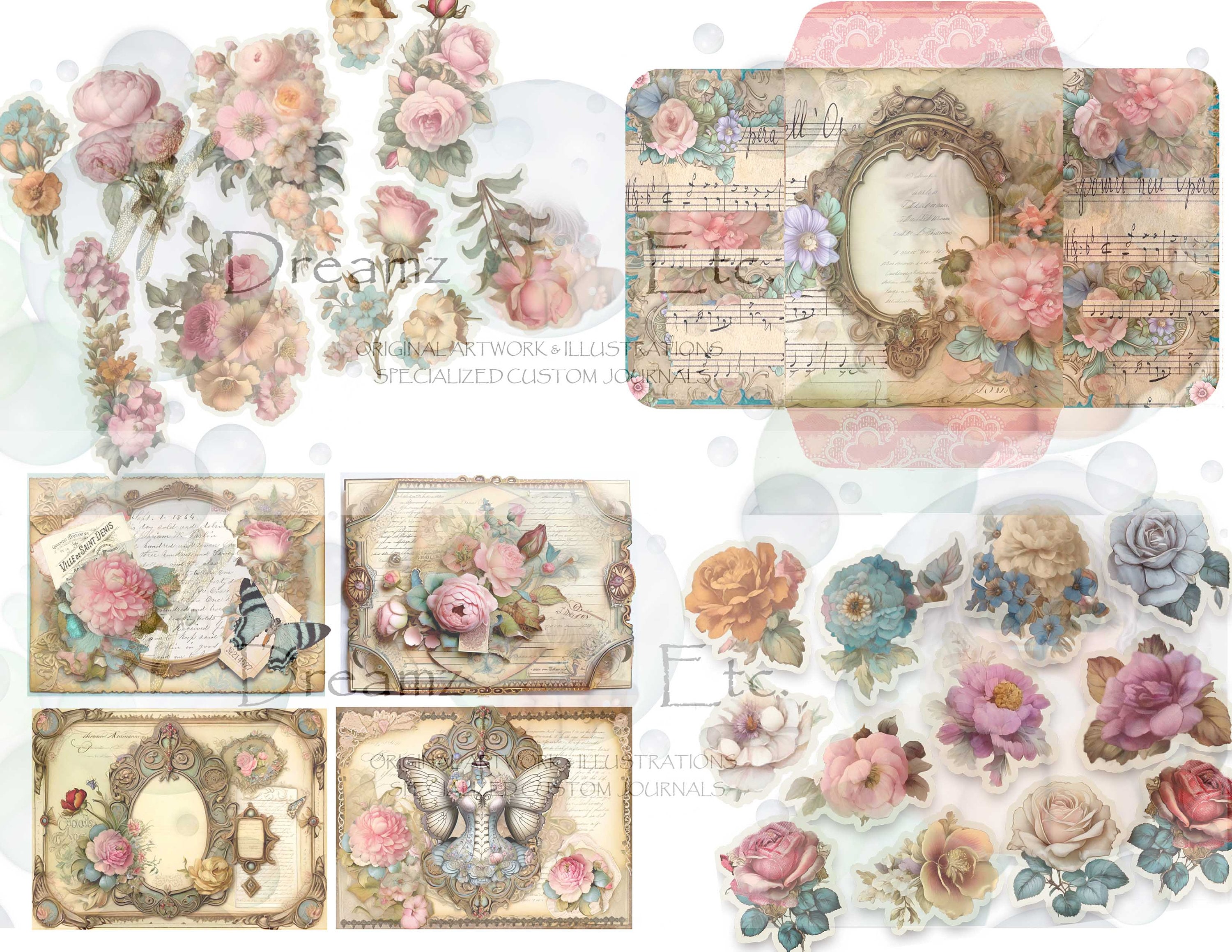 Digital Junk Journal Kit - Digital Fairy Artwork and Prints - Whimsical ...