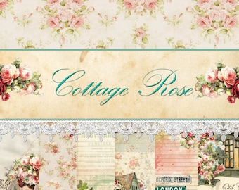 Digital Paper - Journal Kit Cottage Rose" Part 2 - Great for Scrapbooking, Journals, Card Making and Mixed Media Projects