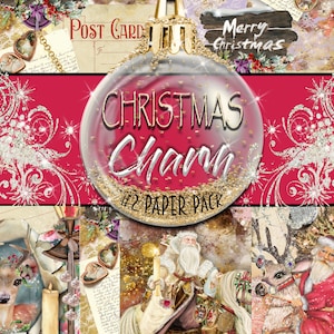 Digital Christmas Paper Journal Kit &quot;Christmas Charm&quot; -  Christmas Paper Pack 2