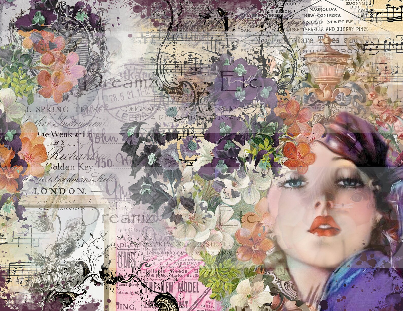 Digital Paper Journal Kit bohemian Flair Digital Etsy