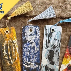 Fantasy Bookmarks | Hueforge 3D Printed Art | Wizard, Dragon, Magic Ring, Riders, Fantasy Gift, Textured Bookmark Set