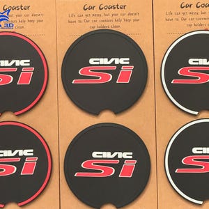 2017 - 2025 Honda Civic Si | Car Cup Holder Inserts Set of 2 | Coaster | Honda Racing Compatible Accessory