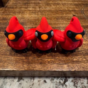 Cardinal Bird Flexi / Charm / Pack of 3