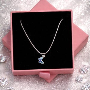 925 Sterling Silver Blue Butterfly Necklace – Dainty Charm Pendant, Gift for Her image 6