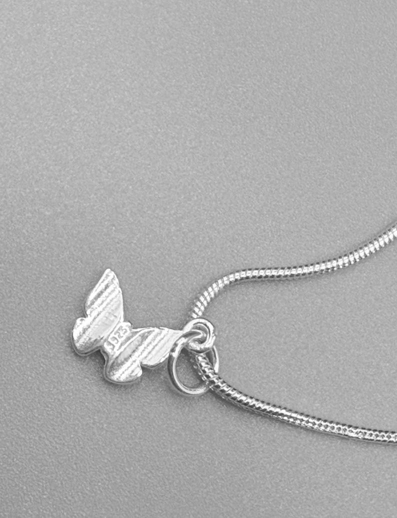 925 Sterling Silver Blue Butterfly Necklace – Dainty Charm Pendant, Gift for Her image 5