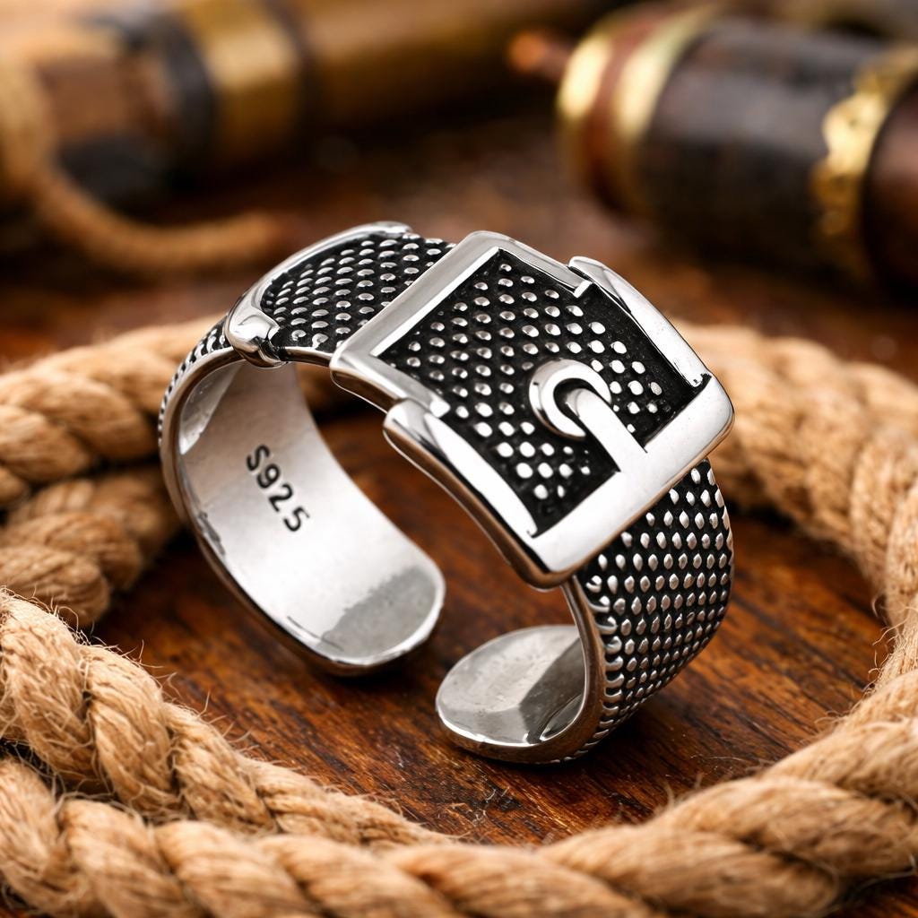 SILVER-PLATED RING BELT, 38\