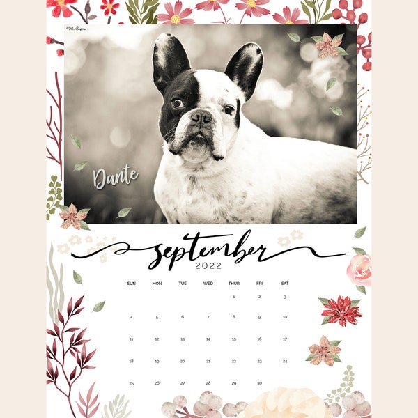 2024 Photo Calendar, Custom Photo Calendar - Using your photos, Personalized Calendar, Family Calendar, Custom French Bulldog Calendar