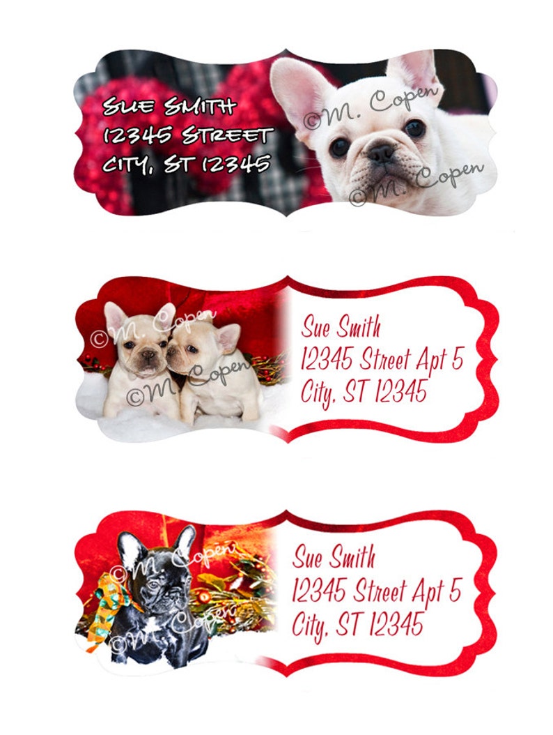 Labels 100 Custom French Bulldog DieCut Return Address Etsy