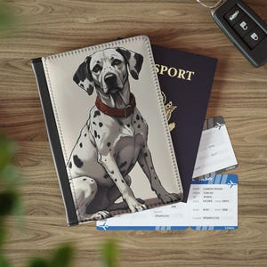 Personalized Dalmatian Illustration Passport Cover | Dog Travel Accessory