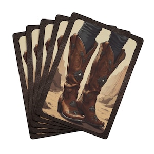 Cowboy Boots Poker Playing Cards | Western Cowgirl Playing Cards | Acrylic Box Case | Personalized Card Deck