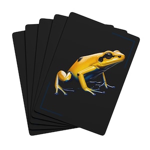 Yellow Poison Dart Frog Playing Cards | Poker Deck | Illustrated Animal Card Set (Acrylic Box Included)