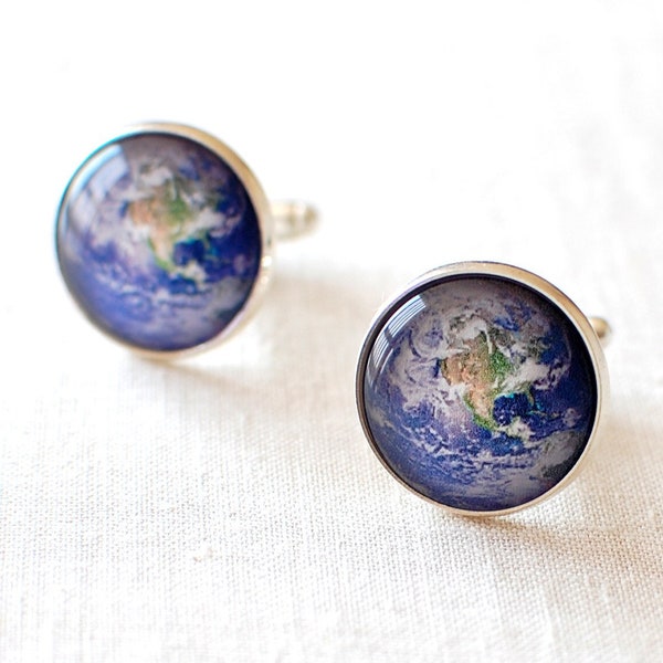 Planet Earth Cufflinks, World Globe Cufflinks, Wanderlust Travel Cufflinks, Adventure Cufflinks. Geography Cufflinks for Men, UK.