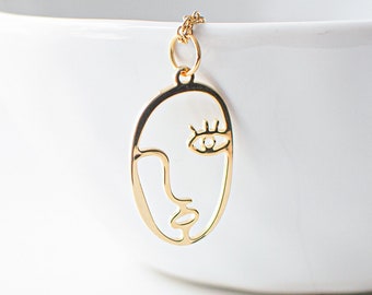 Woman Face Necklace - Etsy Singapore