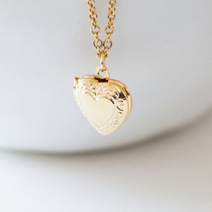 Tiny gold heart locket Clearance