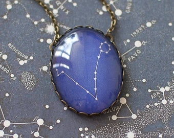 Pisces Constellation Halskette, Bronze Ton Sternzeichen Schmuck