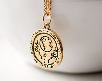 Gold Plated Earth Necklace, Planet Earth Coin Necklace, World Necklace, Globe Charm Necklace, Travel Gift, Wanderlust Jewellery.