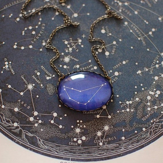 Capricorn Constellation Necklace, Zodiac Star Sign Pendant Necklace, Astrology Gift