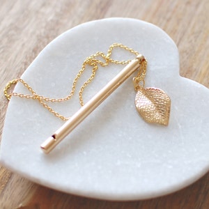 Gold Plated Whistle Pendant Necklace, Music Pendant Necklace, Vintage Style Whimsical Necklace. Teacher Gift, Breathing Necklace.