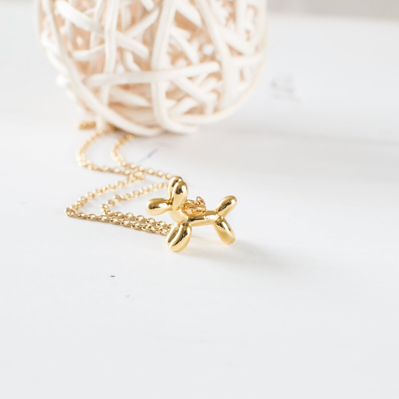 Gold balloon dog necklace Clearance
