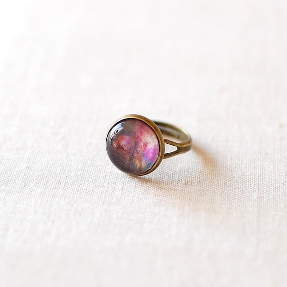 Orion Nebula Ring Purple Galaxy Ring Space Adjustable Ring - Etsy