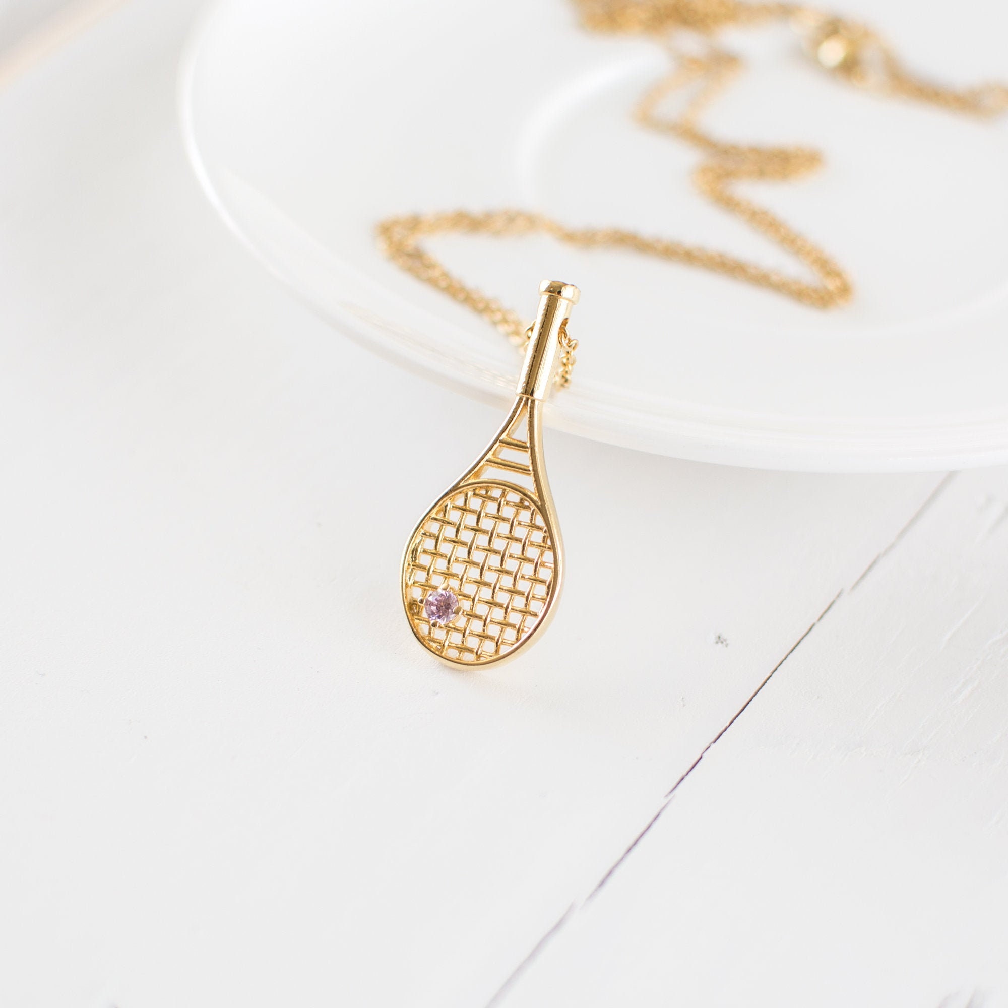 Gold Tennis Pendant Etsy Canada