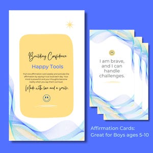Tarjetas de afirmación de confianza para niños pequeños