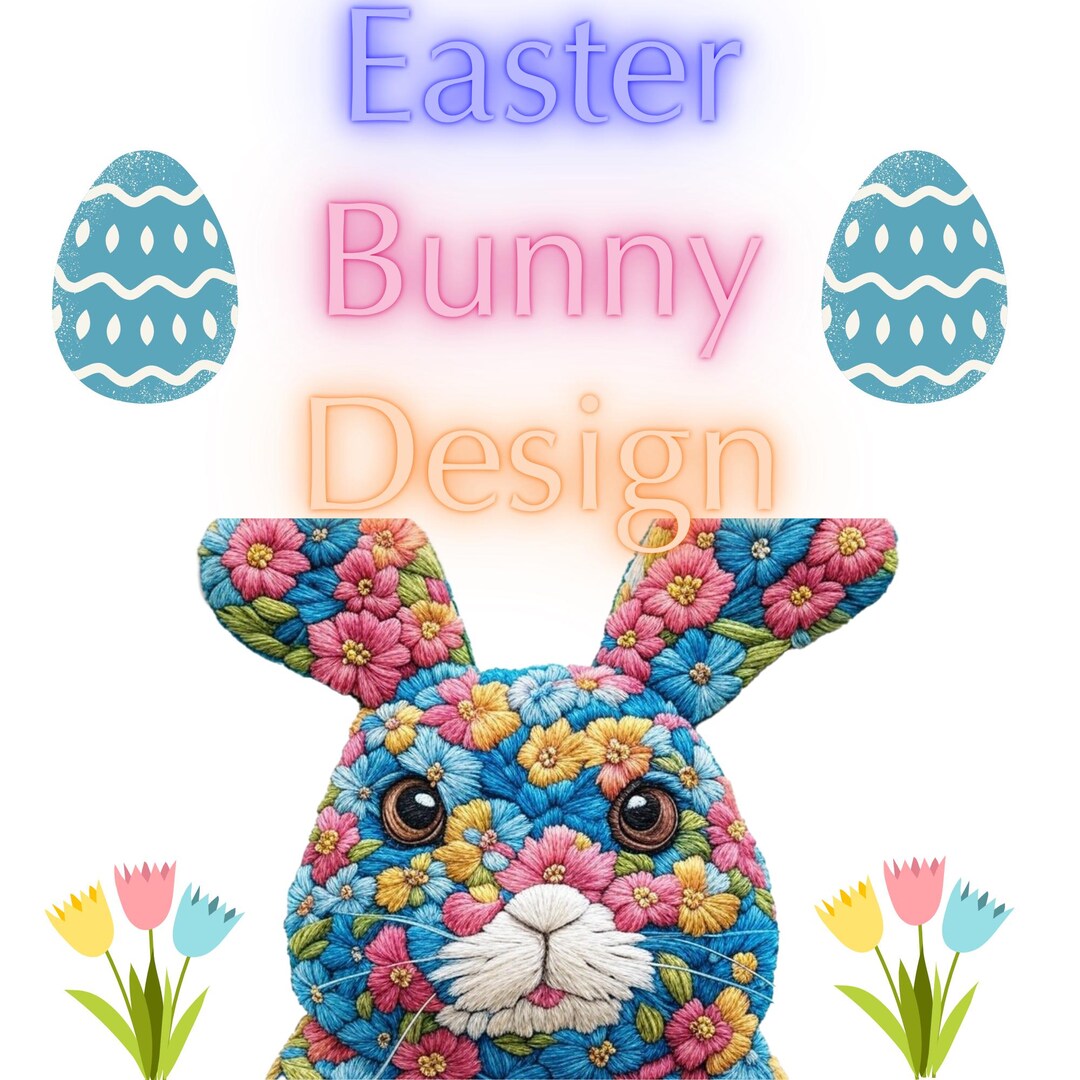 Cute Easter Rabbit PNG, Easter Bunny Design, Spring Floral Bunny Design ...