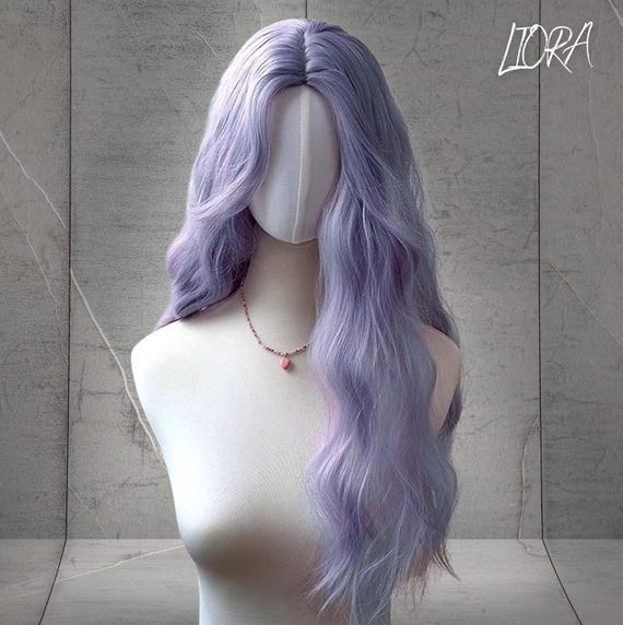 Dreamy Purple Wavy U Part Lace Wig, 26 Inch Heat Resistant Wig, Synthetic Fiber Hairpiece Wig, Natural Look Daily Wear Wig, Gift for Her