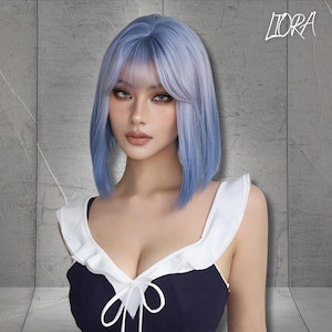 Short Straight Blue Wig, Women&#39;s Short Straight Hair Daily Wear Wig, Women&#39;s Costume Wig,Party Short Wig for Women, Cosplay Wig,Gift for Her