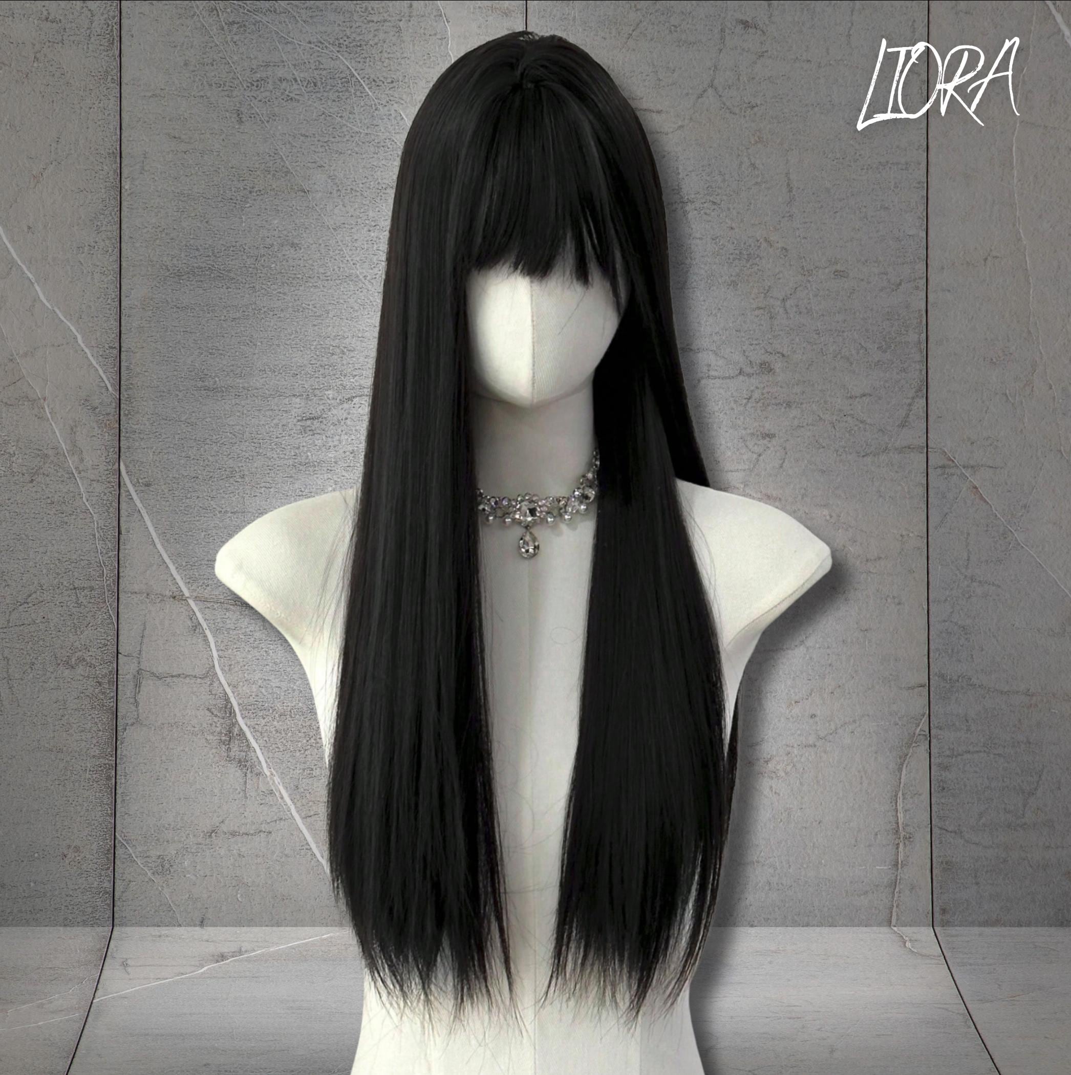 Black bangs wig Women Black Short Curly Cute Bob Fringe Bangs Wig  main image 3