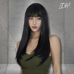 Long Straight Black Wig, Long Wig, Black Wig,Wigs, Synthetic Wig, Black Wig With Bnags, Cosplay Wig, Party Wig, Gift For Women, Gift For Her