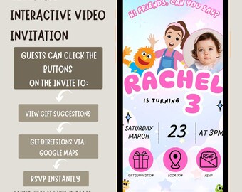 Editable Ms. Rachel Birthday Invitation: Printable Party Invites (Digital Download)
