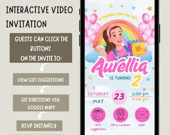 Ms. Rachel 1. Geburtstagseinladung: Interaktives Video Invite (Digitaler Download)