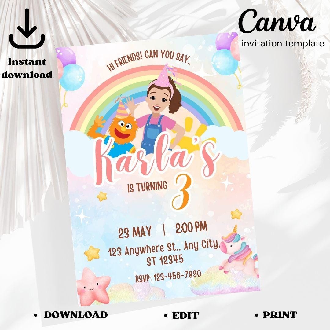 Ms Rachel Birthday Invitation: Editable Party Flyer (Digital Download)