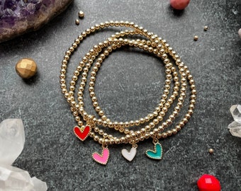 Gold Bracelet with heart charm