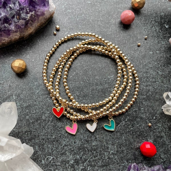 Gold Bracelet with heart charm