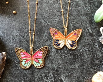 Gold Butterfly Pendant Necklace