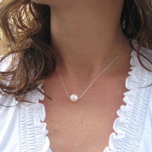 Necklace - Pearl Necklace - Sterling Silver Chain Necklace - 14k Gold Fill Chain Necklace