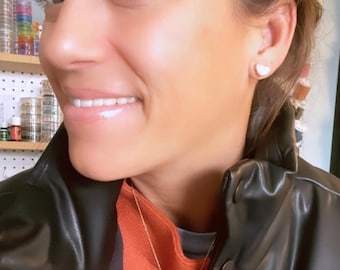 Pave Rhinestone Heart Earrings: 18k Gold Filled Posts