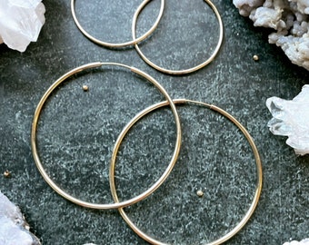 Gold Filled Endless Hoops - size small and size large