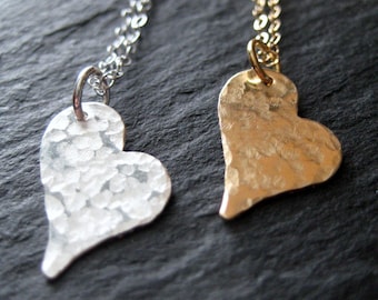 Heart Pendant Necklace - Sterling Silver or 14K gold filled