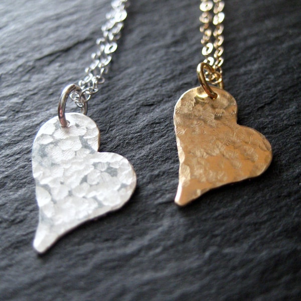 Heart Pendant Necklace - Sterling Silver or 14K gold filled