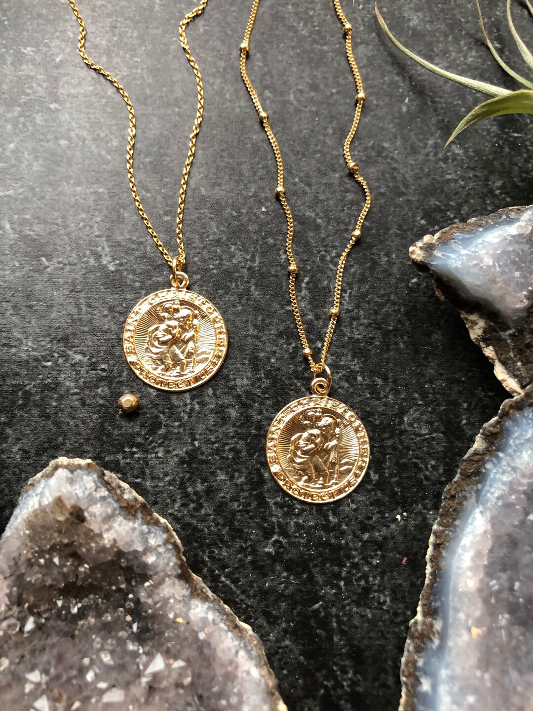 Travel Pendant St. Christopher Medal Necklace 18 Mm Pendant Patron Saint of Travelers Religious Jewelry 14k Gold Fill Etsy